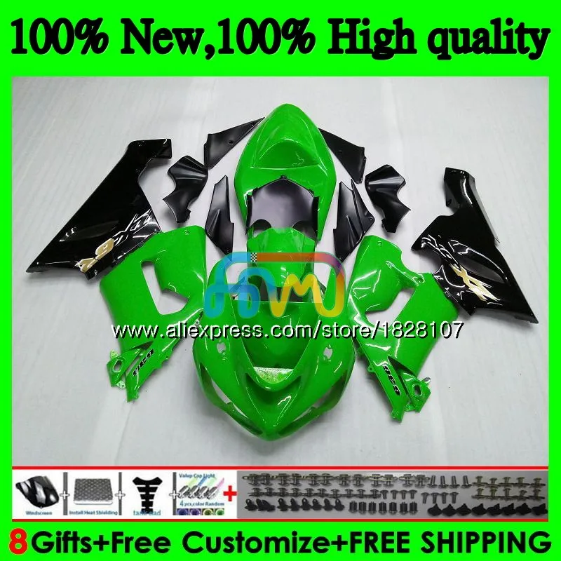 

Body kit For KAWASAKI ZX 6R 600CC 6 R ZX636 ZX-636 600 CC ZX-6R 11BS.19 ZX600 ZX 636 ZX6R 05 06 2005 2006 Fairings Factory green