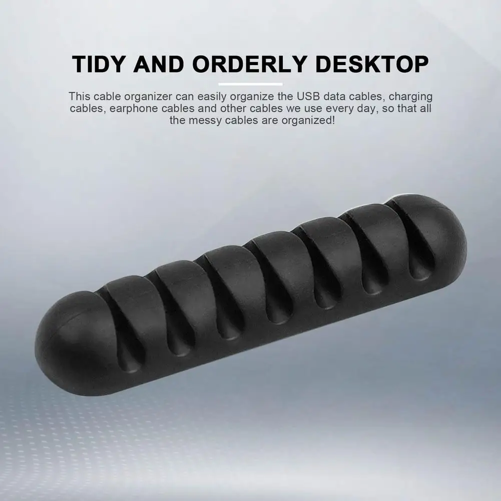 usb cable organizer wire winder silicone tie fixer wire management organizador cord clip office desktop phone cables holder free global shipping