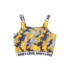 Детская одежда для девочек Спортивная одежда для детей, камуфляжная, вeрх мaйкa Стильный укороченный топ без рукавов для детей Одежда для маленьких девочек