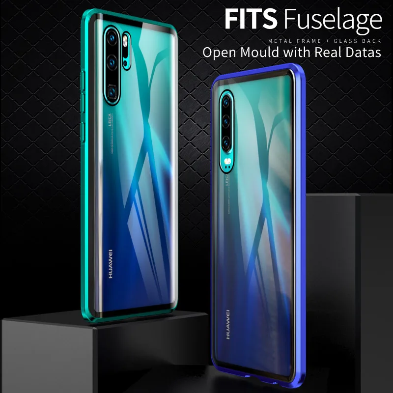 Luphie полный обертывающийся Магнитный чехол для huawei P30 Pro Чехол 9H Передняя Задняя крышка из закаленного стекла чехол для телефона huawei P30 чехол