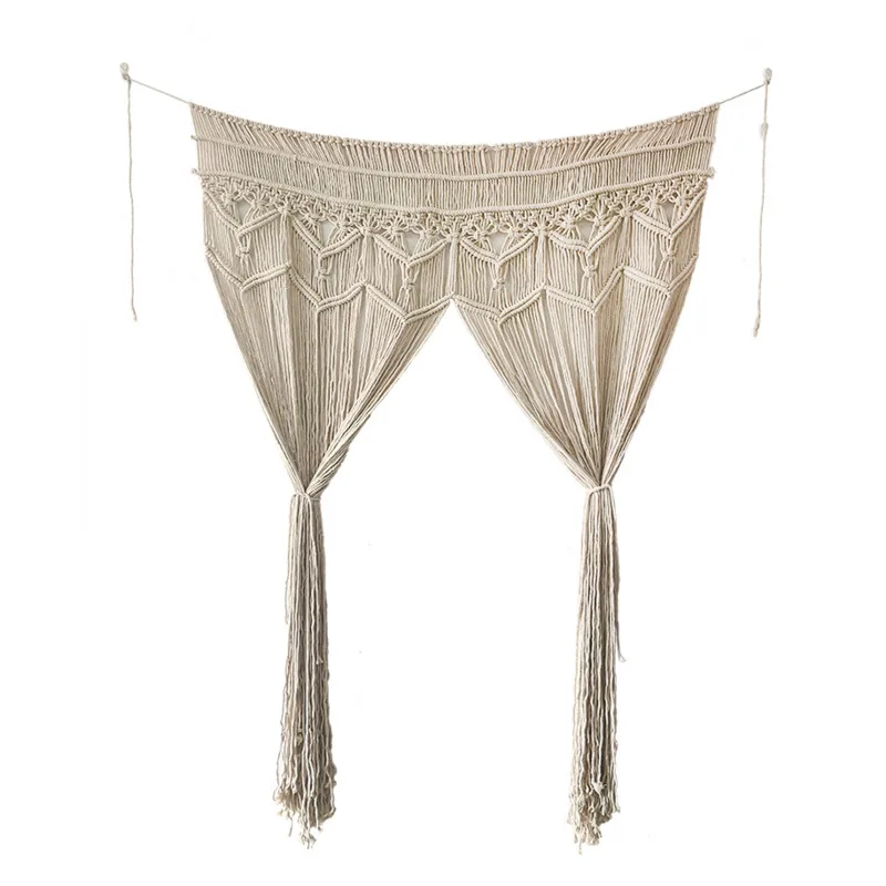 

Гобелен из макраме, хлопковый тканый богемный гобелен ручной работы для перегородки комнаты, окна, двери, шторы, свадебный фон 90*180 см