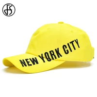 fs trendy fluorescent yellow baseball cap women men bright color new york city hip hop caps summer street snapback trucker hat