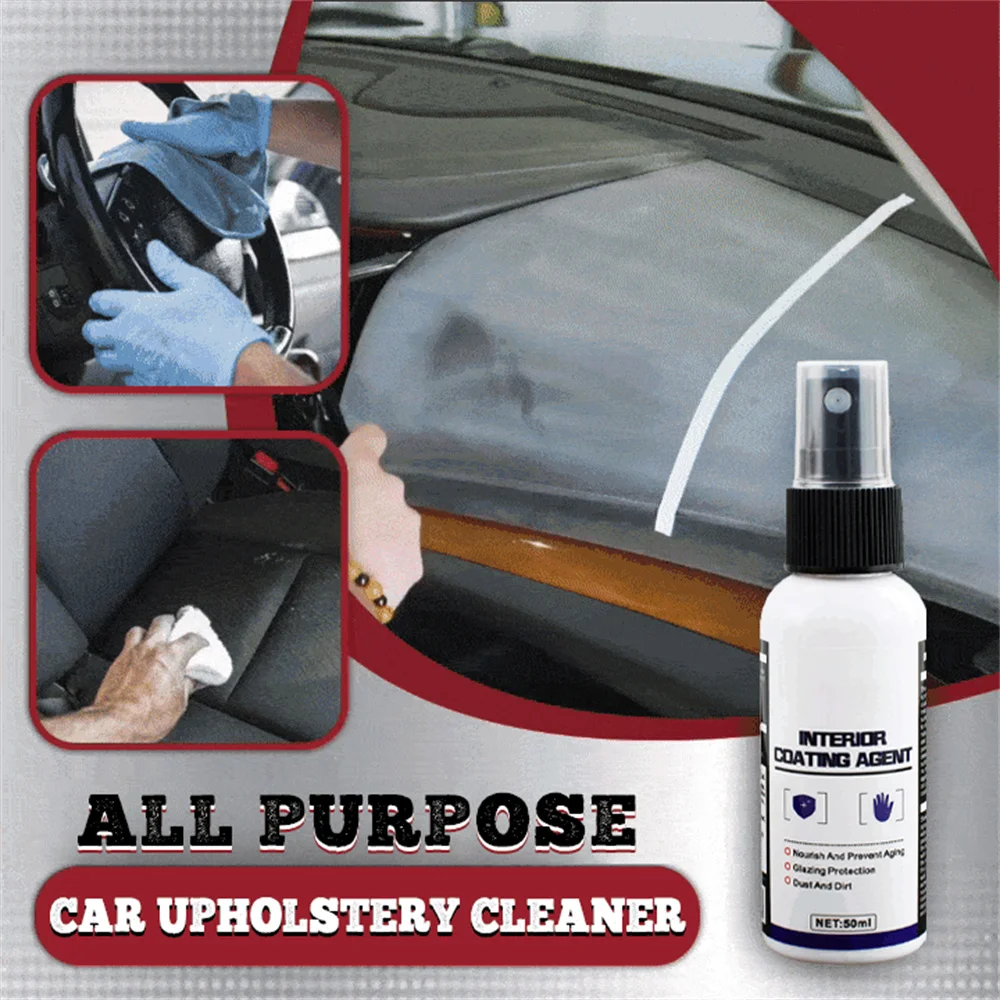 

All Purpose Car Upholstery Cleaner 50ML Car Interior Cleaning Agent Auto Roof Dash Ceiling Cleaner Leather Fabric Cleaning Tool