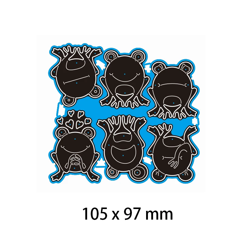 

105*97mm Frogs New Cutting Dies Scrapbook Decoration Embossing Paper Craft Album Card Punch Knife Mold