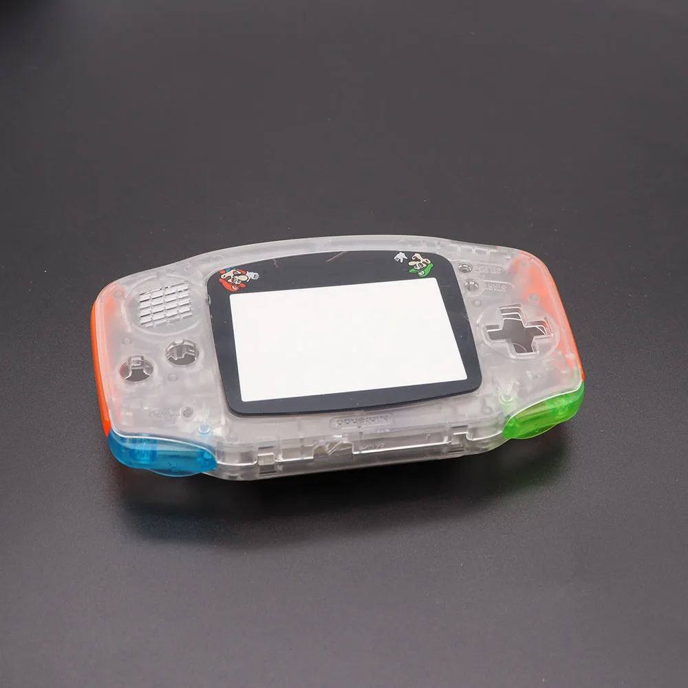 Прозрачный корпус для Gameboy Advance GBA Сменный Чехол со стеклянным экраном и цветными