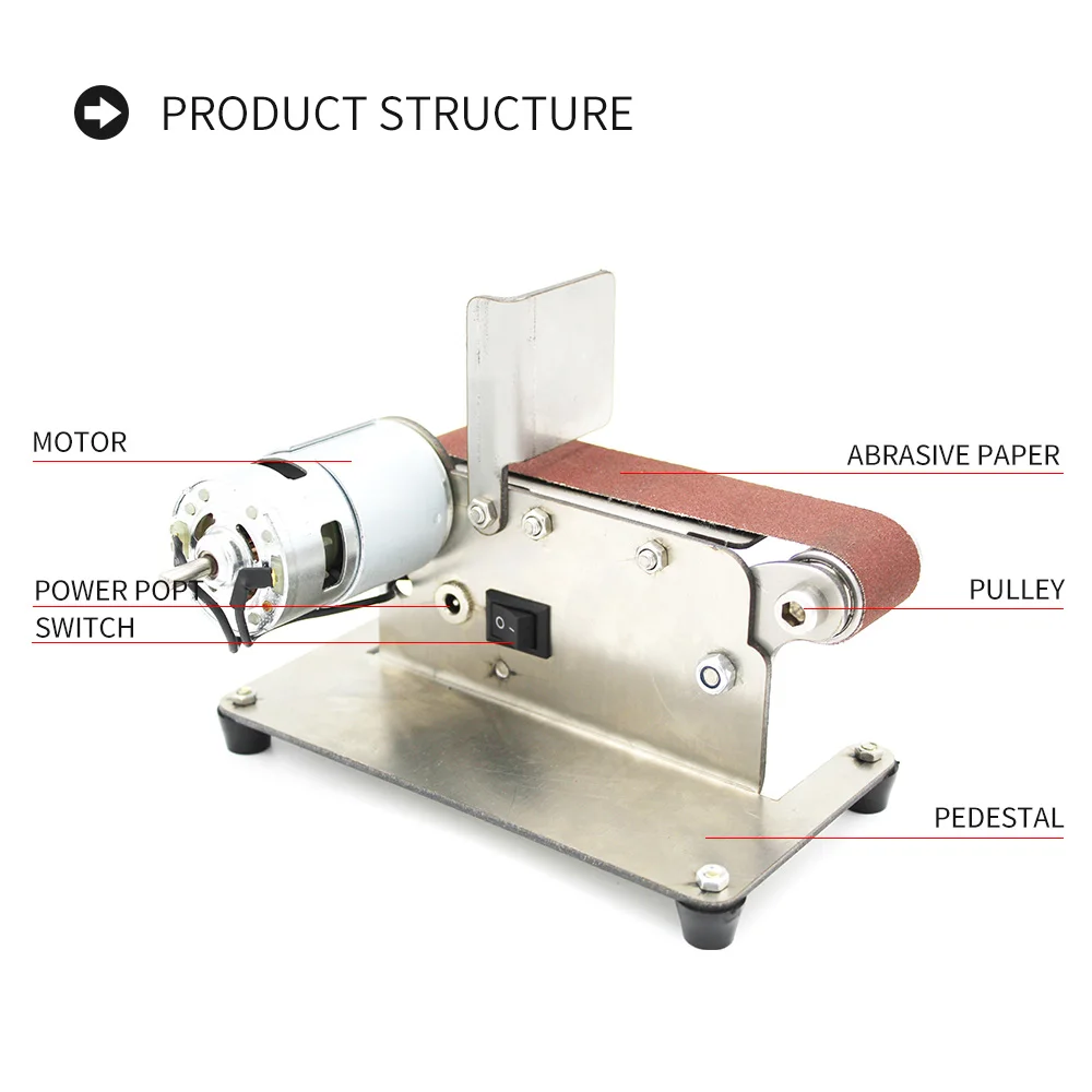 Многофункциональный горизонтальный ленточно-шлифовальный станок мини