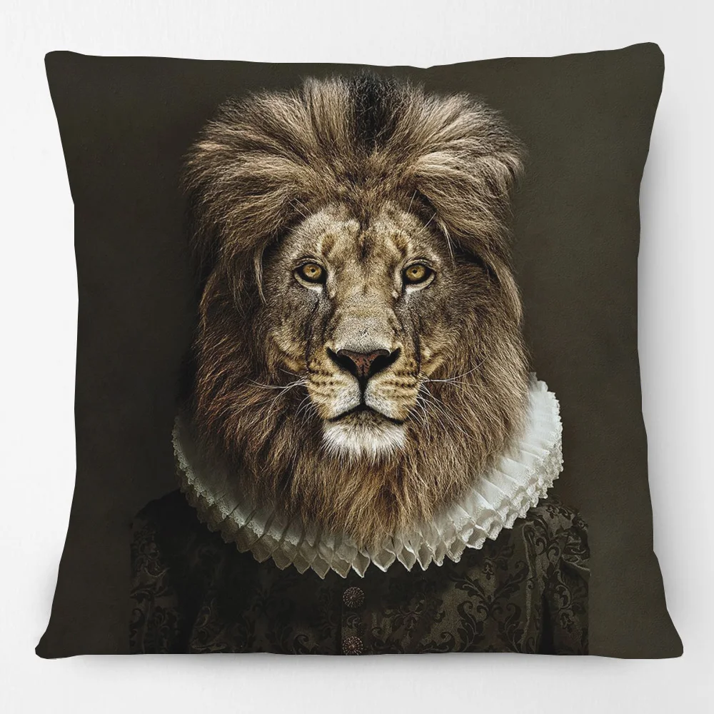 Ручная роспись Животные Портреты наволочки Тигр собака Кот Лев плакаты