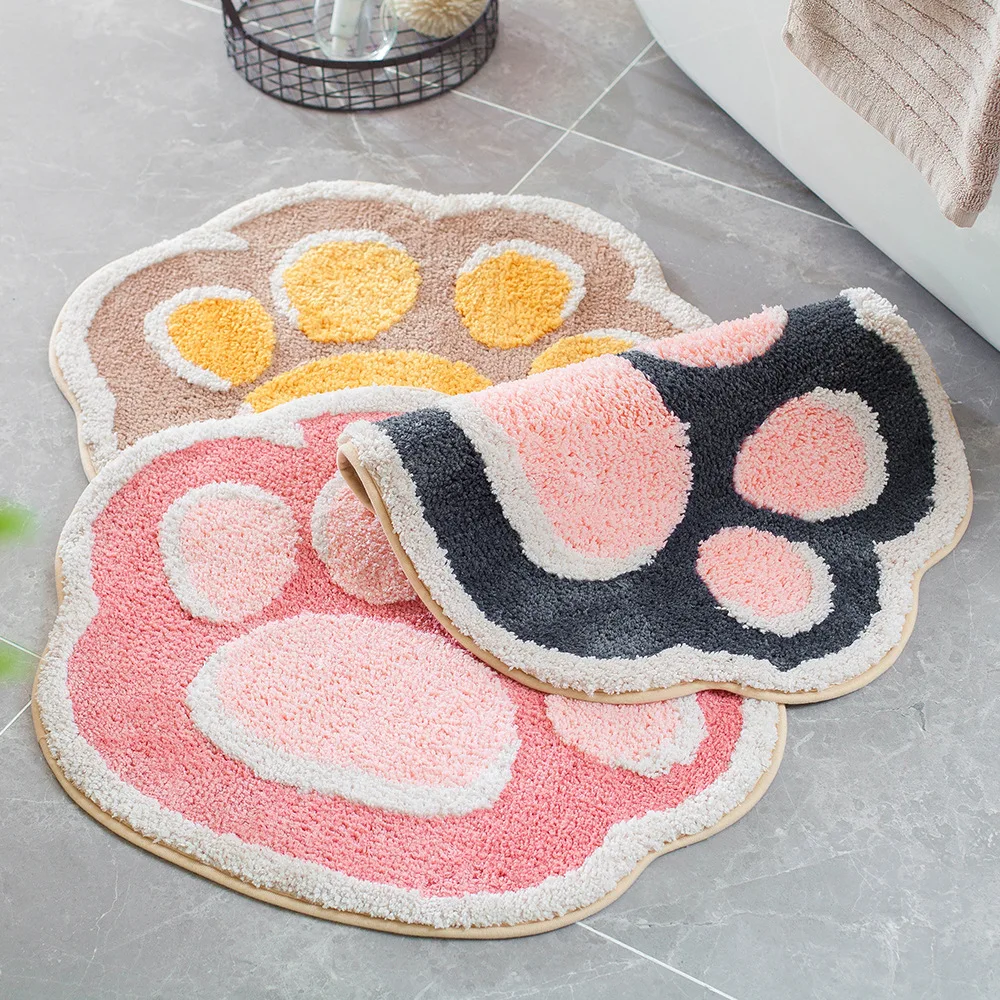 

Cartoon Velvet Carpet Cat Claw Pattern Household Bathroom Rugs Decoration Living Room Bedroom Kitchen Room Anti-Slip Floor Mats