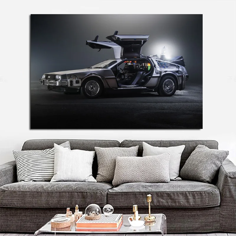 Шелковая картина Delorean Time Machine настенное искусство Назад в будущее классический
