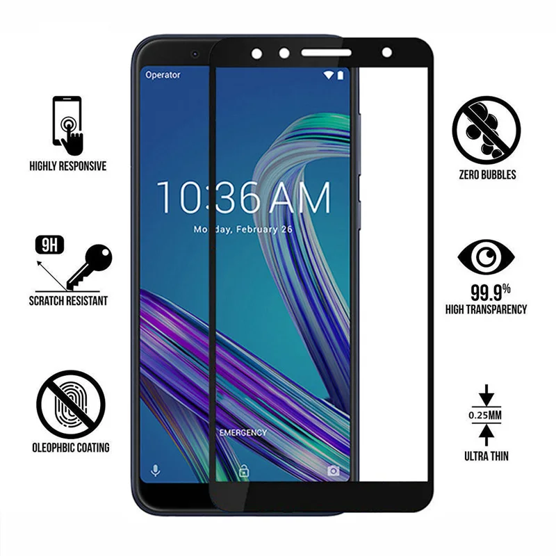 360 передняя + заднее закаленное стекло Asus ZenFone Max Pro M1 ZB602KL защитное M2 ZB631KL glass