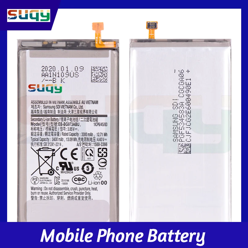 

EB-BG973ABU 3400mAh Replacement Battery for Samsung Galaxy S10 SM-G9730 G973 Bateria for Galaxy S10 X G973F G973U G973W Batterie