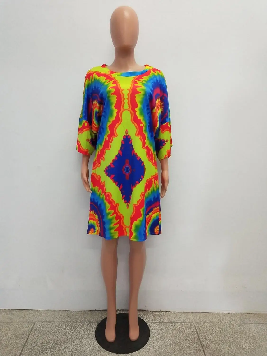 (3 цвета) 2018 новые эластичные платья средней длины из 100% хлопка с принтом в