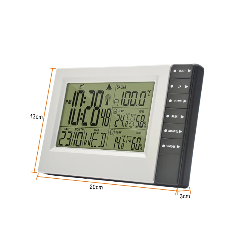 Беспроводная метеостанция с термометром гигрометром датчиком сауны большим