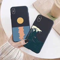 sea wave sunrise phone case for iphone 11 12 13 pro max x xs max xr 6s 7 8 plus se 2020 sunset back silicone cover funda shell