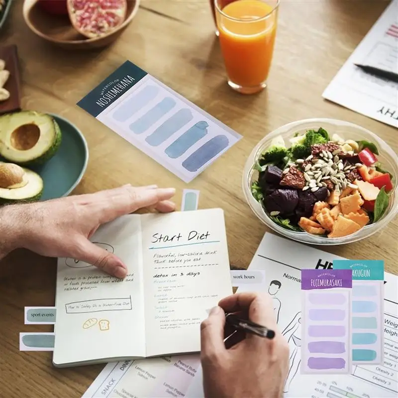 

4 Sets Adhesive Notes Chic Safe Sticky Memo Pads Index Stickers Office Supplies Fashion Notepads
