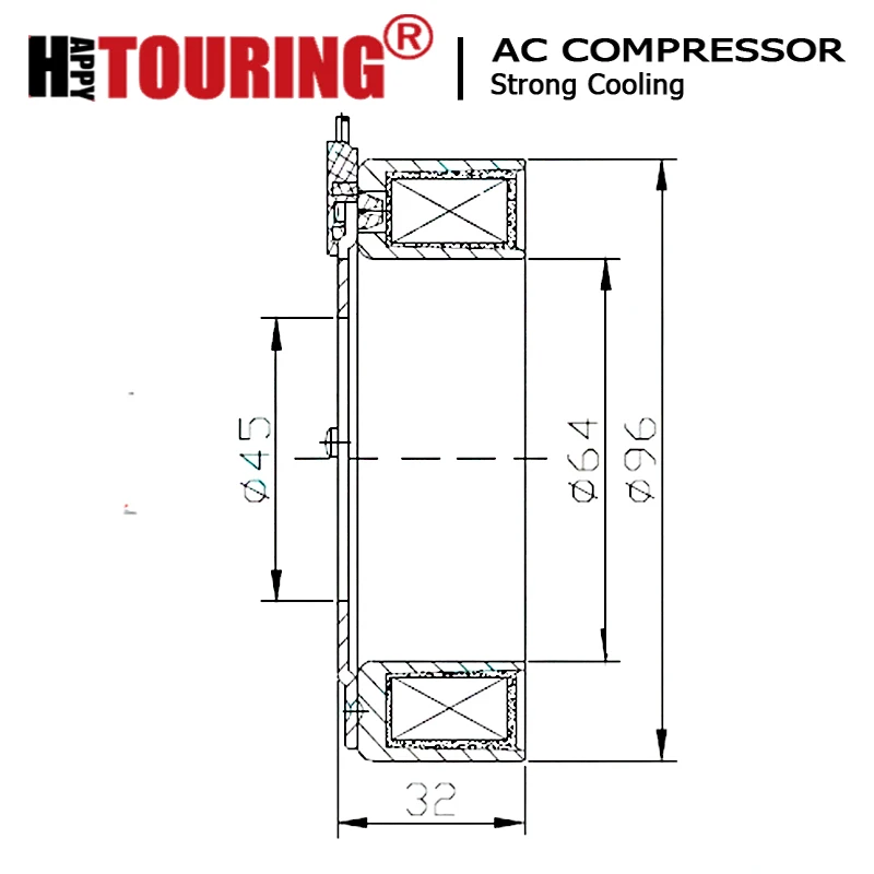 Высококачественная катушка сцепления компрессора кондиционера SD7V16 для PEUGEOT 307