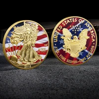 2018 gold plated relief statue of liberty eagle yang commemorative coin gold coin crafts collectibles home decoration