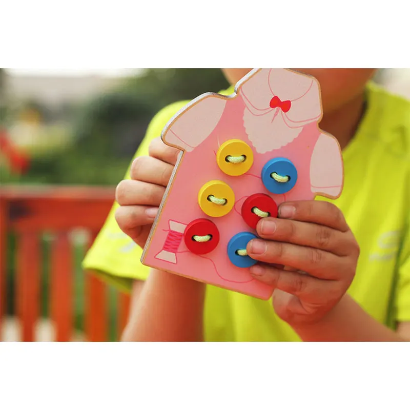 Детские развивающие игрушки одежда для шитья пуговицы игра ручная работа