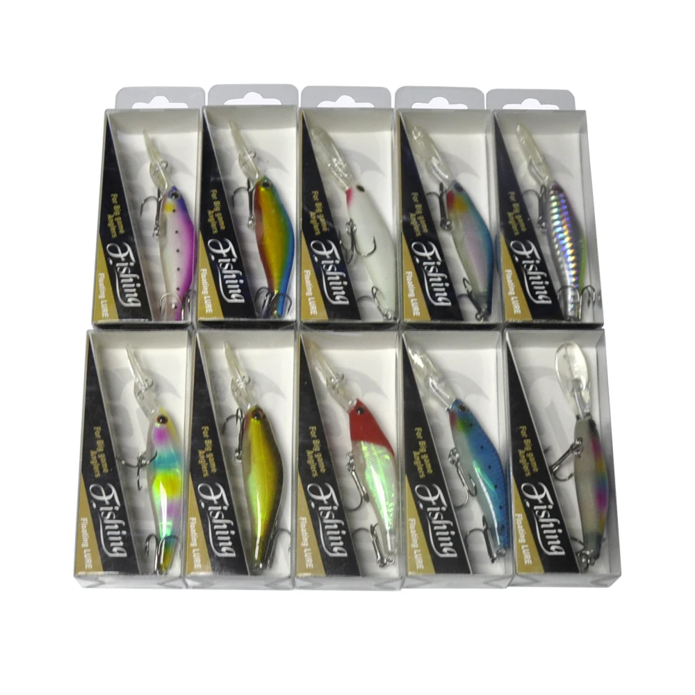 Mixed Lots of 40pcs 6.5cm 7cm 9cm 11cm Minnow Pencil Popper VIB Hard Fishing Lures Multi Colors enlarge