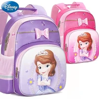disney sofia school bag for girl primary student shoulder orthopedic backpack grade 1 4 large capacity kids gift mochila escolar