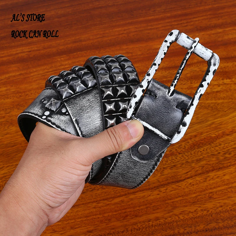 

ALB13 Genuine Cowhide Leather Handmade Durable Popular Alloy Buckle Belt