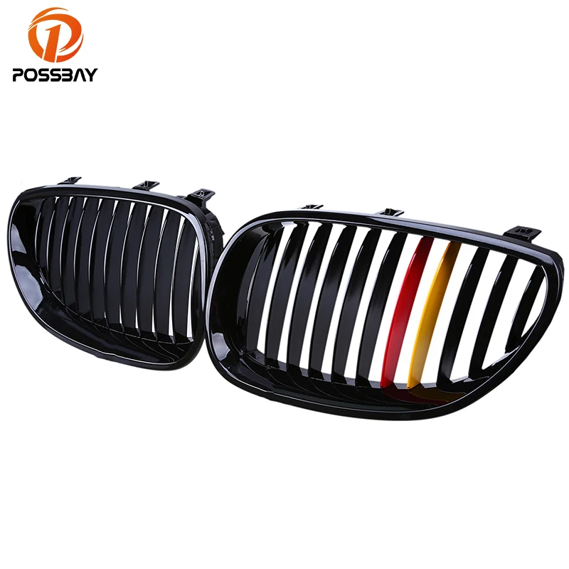 Решетки передние центральные POSSBAY 1 пара глянцевые черные красные желтые