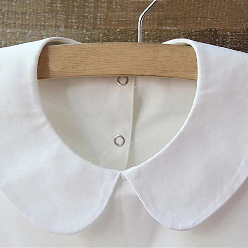 Shirt Fake Collar Vintage solid White Black Tie Detachable Lapel False Removable Women Girls Clothes Accessories |