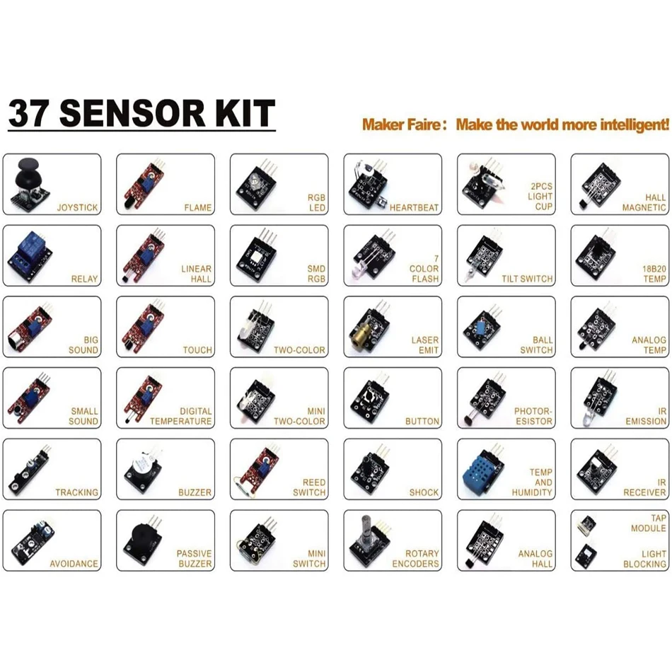 Стартовый комплект датчиков для Arduino Raspberry pi 37 в 1 наборы роботов 4 Pi 3 3B +|Аксессуары