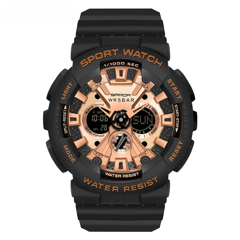 SANDA Sports Women Men Watch 50M Waterproof Dual Display Wrist Watch for Male Female Clock Relogio Feminino High Quality