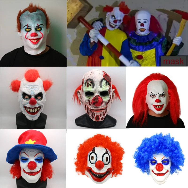 Маска клоуна на Хэллоуин силиконовая маска голову набор для Хэллоуина реквизит