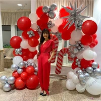 christmas party balloon garland arch kit gold foil balloons birthday canes red green new year decorations 2021 number globos