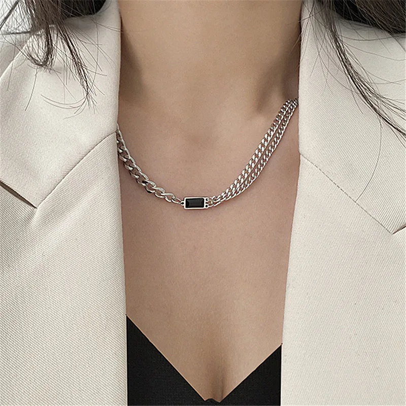 

Modern Jewelry Double layer Chain Pendant Necklace 2021 New Design Hot Selling Chain Necklace For Girl Lady Gifts