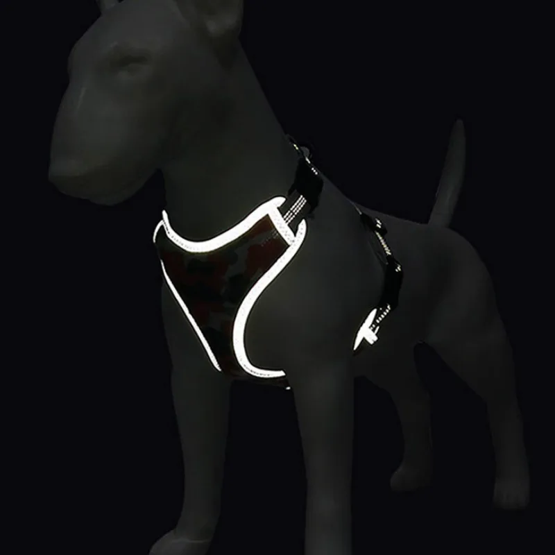 Шлейка поводок для собак нейлоновый светоотражающий регулируемый нагрудный