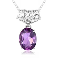 szjinao silver pendants for women real 925 sterling silver amethyst pendant egg gemstone wedding engagement party womens jewelry