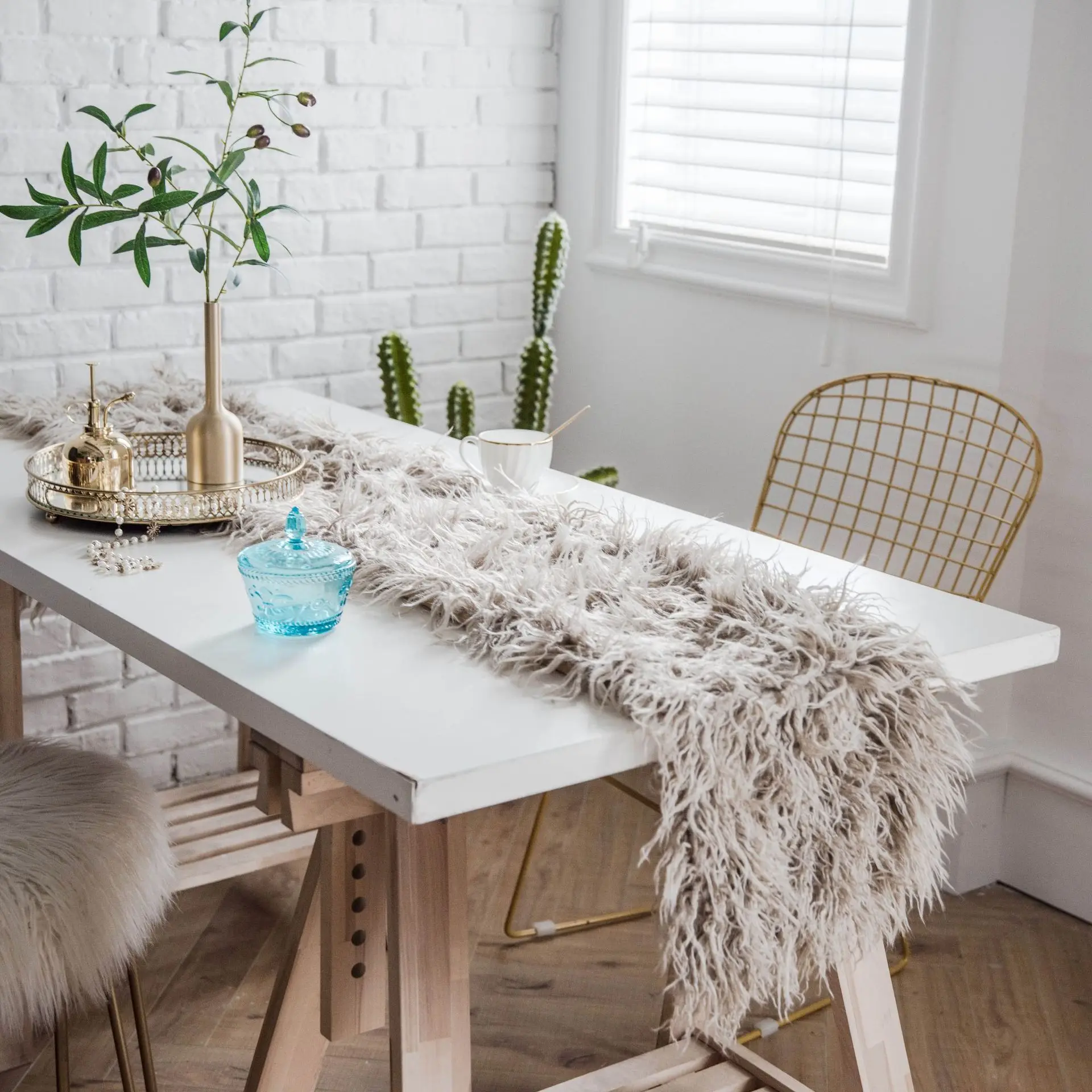 

European solid color beach wool table runner hotel desk table decoration table runner banquet coffee table home table runner
