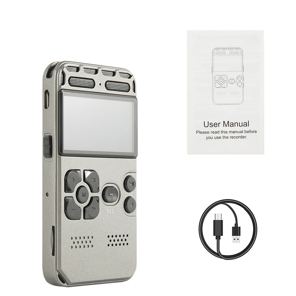 Портативный HD студийный цифровой аудио диктофон WAV mp3 плеер записывающая ручка 50