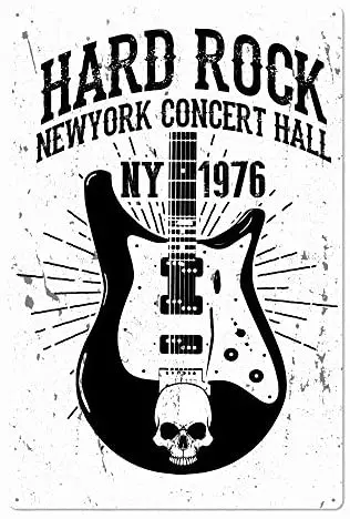 

Original Retro Design New York Rock and Roll Tin Metal Signs Wall Art | Thick Tinplate Print Poster Wall Decoration