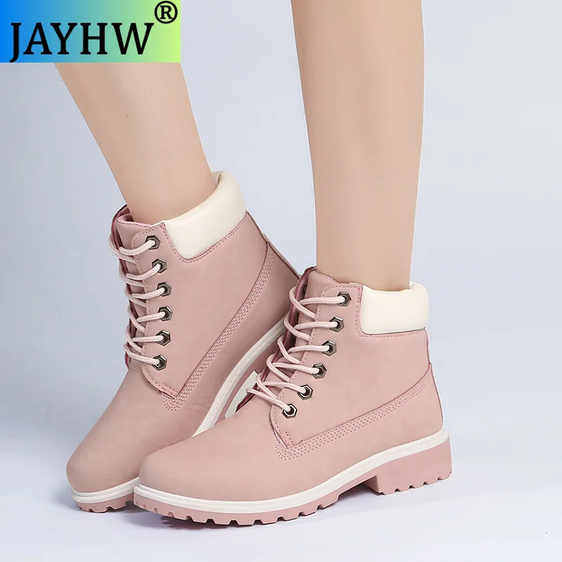 

JAYHW Plus Size 36-43 Ankle Boots 2022 New Women Snow Boots Fashion Warm Winter Woman Solid Square Heel Shoes Woman Casual Shoes