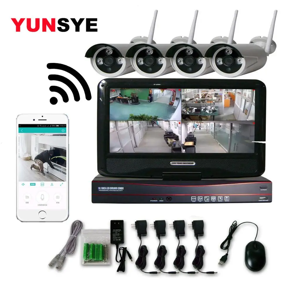 Система наружного видеонаблюдения YUNSYE 4 канала 2 МП 1080P Wi-Fi | Безопасность и защита