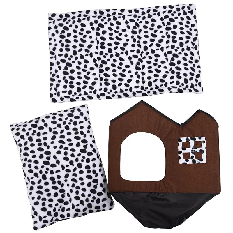 

Luxury High-End Double Pet House Brown Dog Room 50x40x35cm