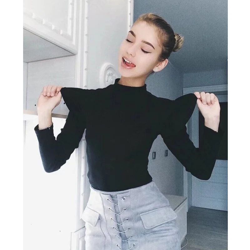 Элегантный вязаный свитер с открытыми плечами Женский Повседневный волнистым