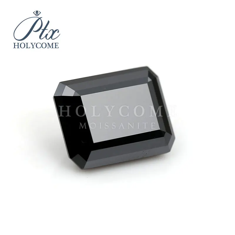

8*6mm black emerald cut loose moissanite diamond gemstones moissanite diamonds earrings necklace kolczyki