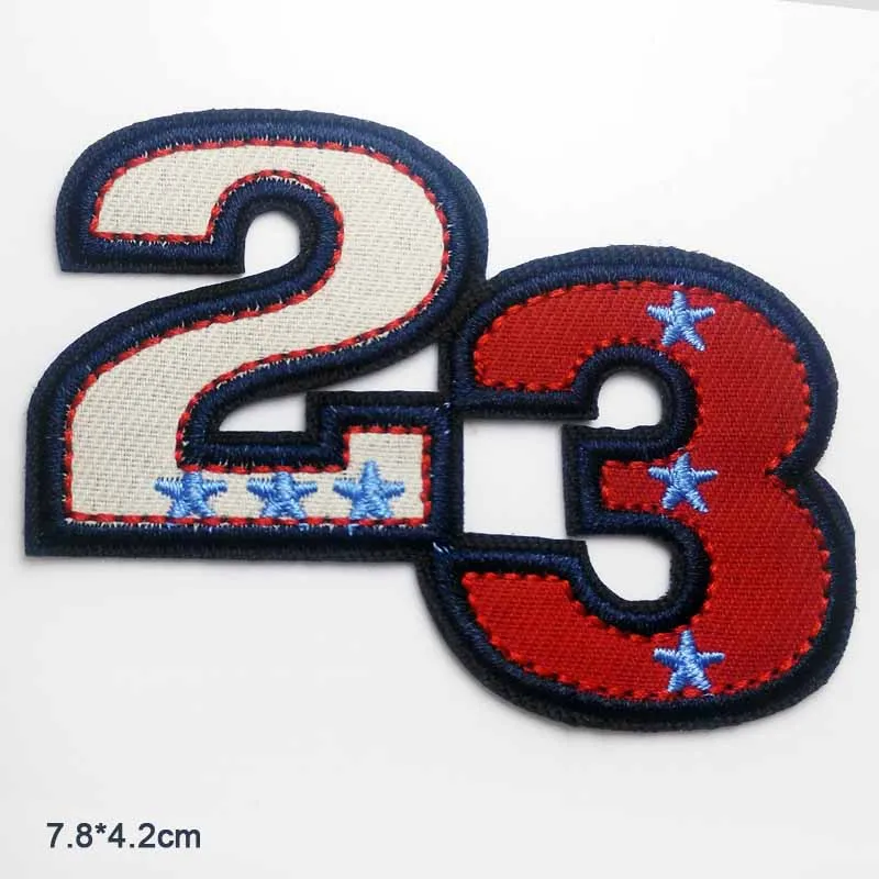 Креативная вышитая нашивка в стиле панк с надписью № 23 для одежды девочек и