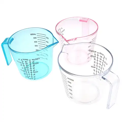 Пластиковая мерная чашка 150/300/600 мл, женская прозрачная кружка с носиком, измерительное устройство 3 размера, розовый/синий/прозрачный