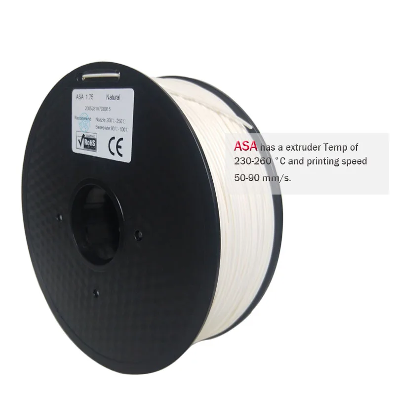 3D printer filament ASA Filament Water/UV Resistant  1.75MM  3D Printing MaterialHigher for 3d  printer Higher Rigidity Than ABS
