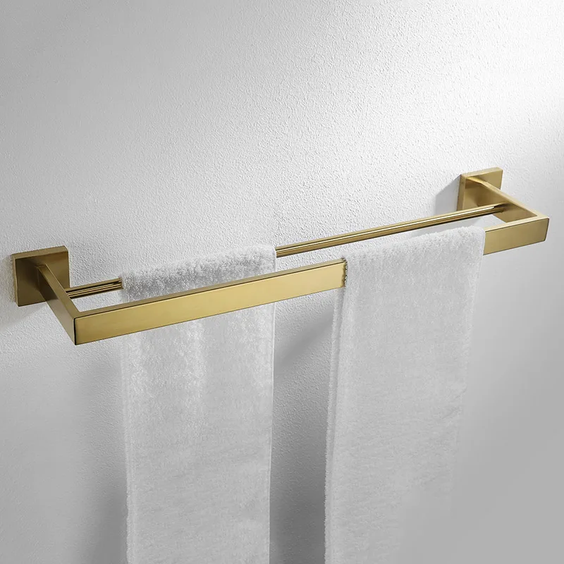 gold brushed bathroom accessories hardware set towel bar rail toilet paper holder towel rack hook soap dish toilet brush free global shipping