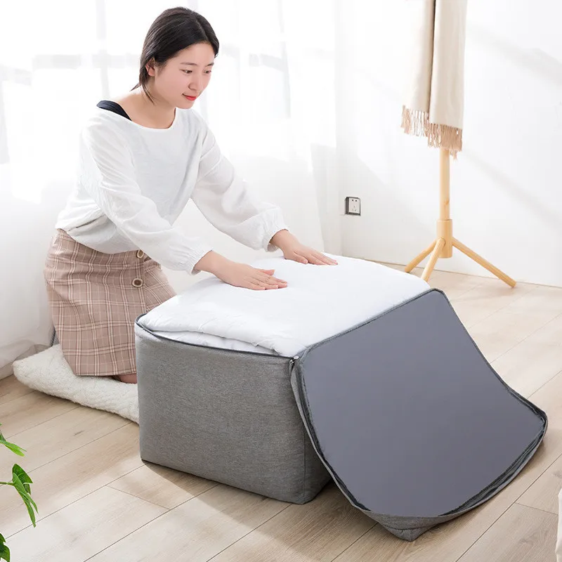 1 Piece Canvas Clothes Storage Bag Quilt Closet Sweater Organizer Handle Family Save Space Organizador Travel | Дом и сад