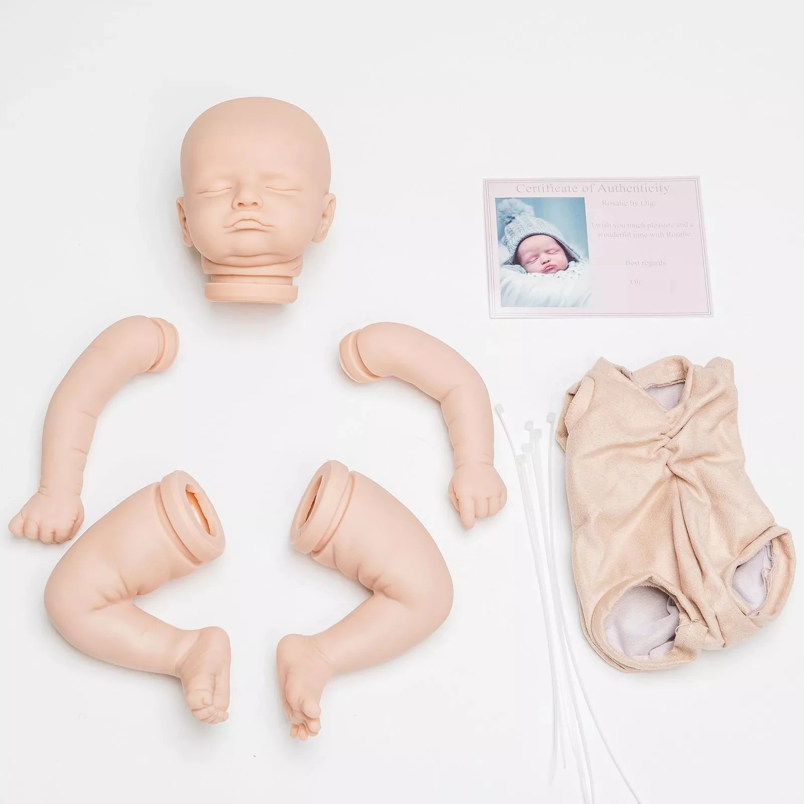 Kit de muñeca Reborn Rosalie de 18 pulgadas, piezas de muñeca sin terminar, recién nacido realista con COA