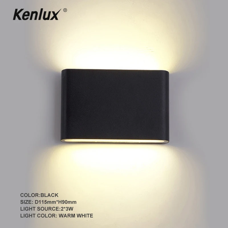 Прямоугольный светодиодный настенный светильник Kenlux прикроватные бра 6 Вт 110 В 220