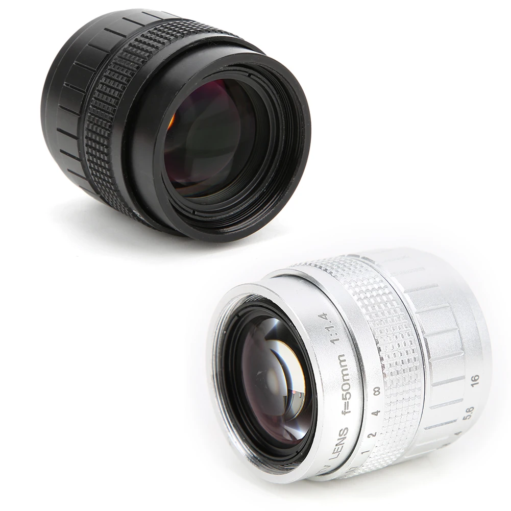 50mm F1.4 Lens APS-C Manual Focus Camera For Olympus M4/3 Canon Fuji Sony Mirrorless Len Accessories | Электроника